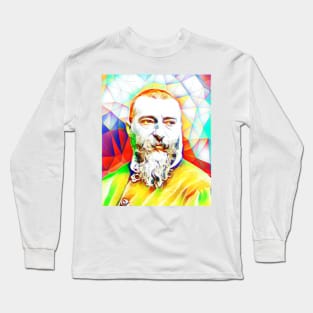 Jean-Baptiste Alphonse Karr Colourful Portrait | Jean-Baptiste Alphonse Karr Artwork 11 Long Sleeve T-Shirt